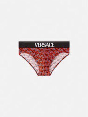 Versace Men's Blue Red La Greca Brief Underwear Size 3